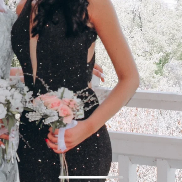 slim fit dress slacks Black & Silver Prom Corsage - Formal